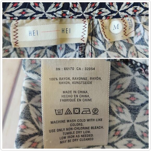 Anthropologie Hei Hei printed casual cropped pants sz M - Picture 9 of 9